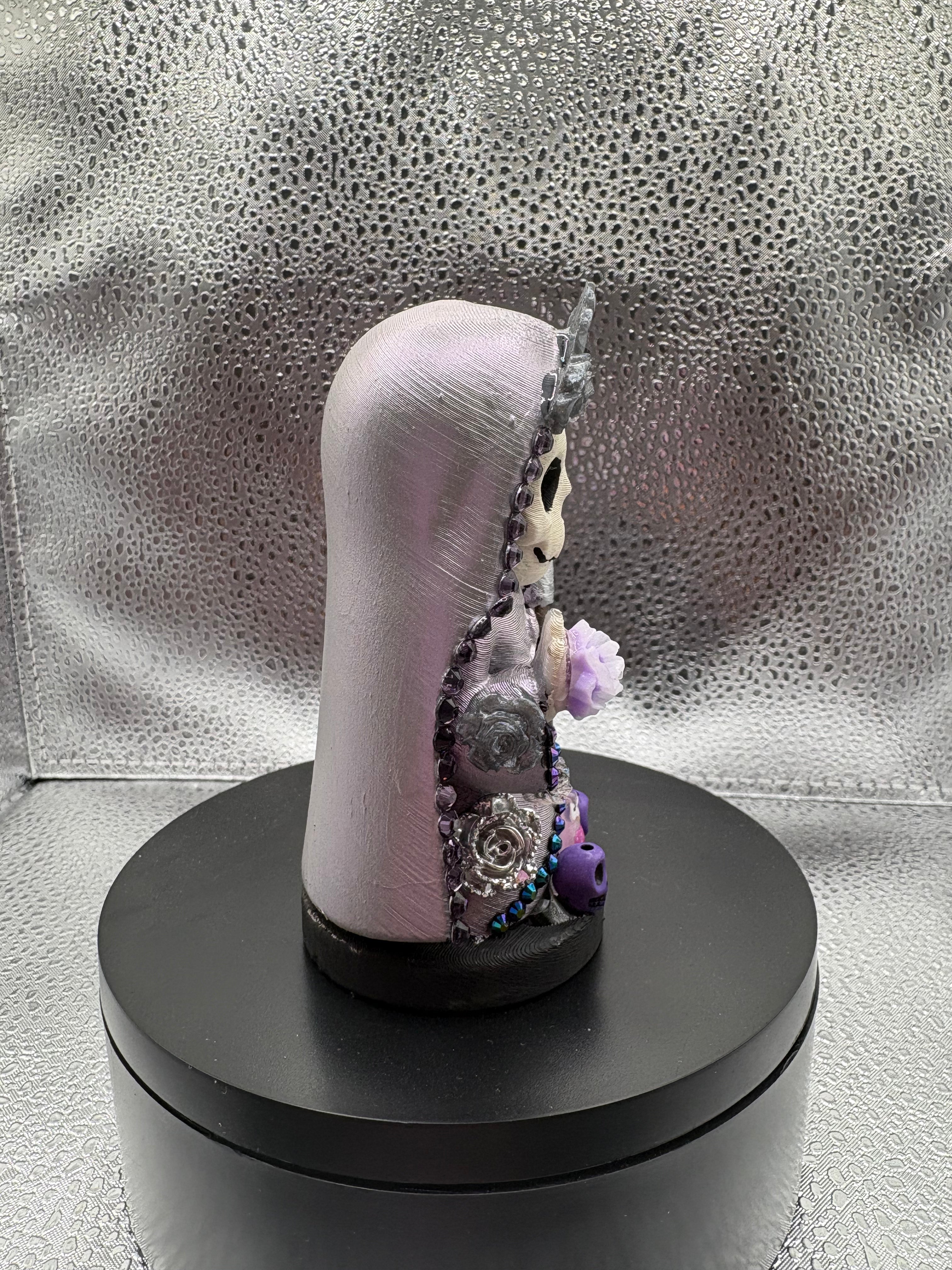 3.75" Santa Muerte Statue Opal Purple