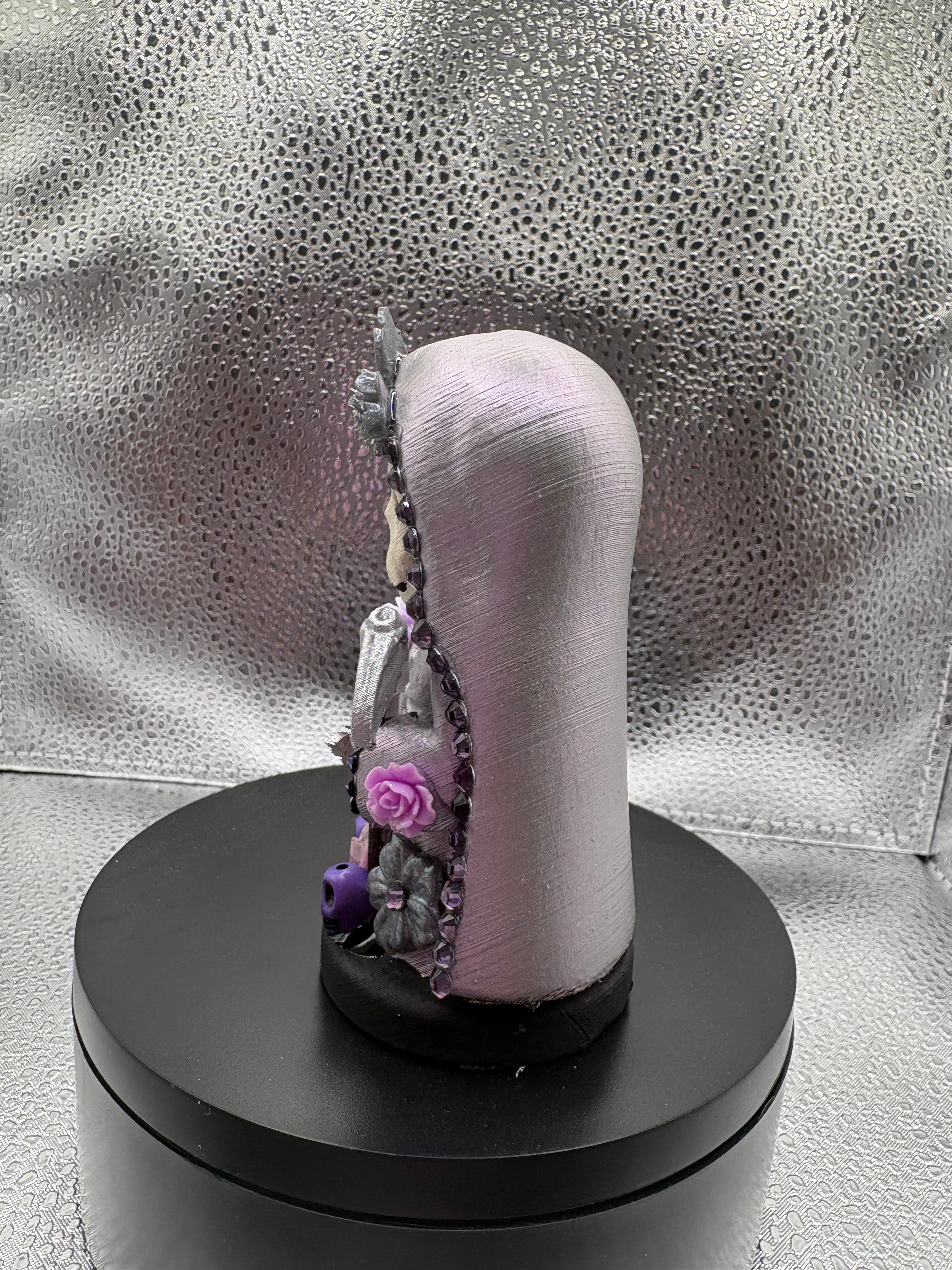 3.75" Santa Muerte Statue Opal Purple