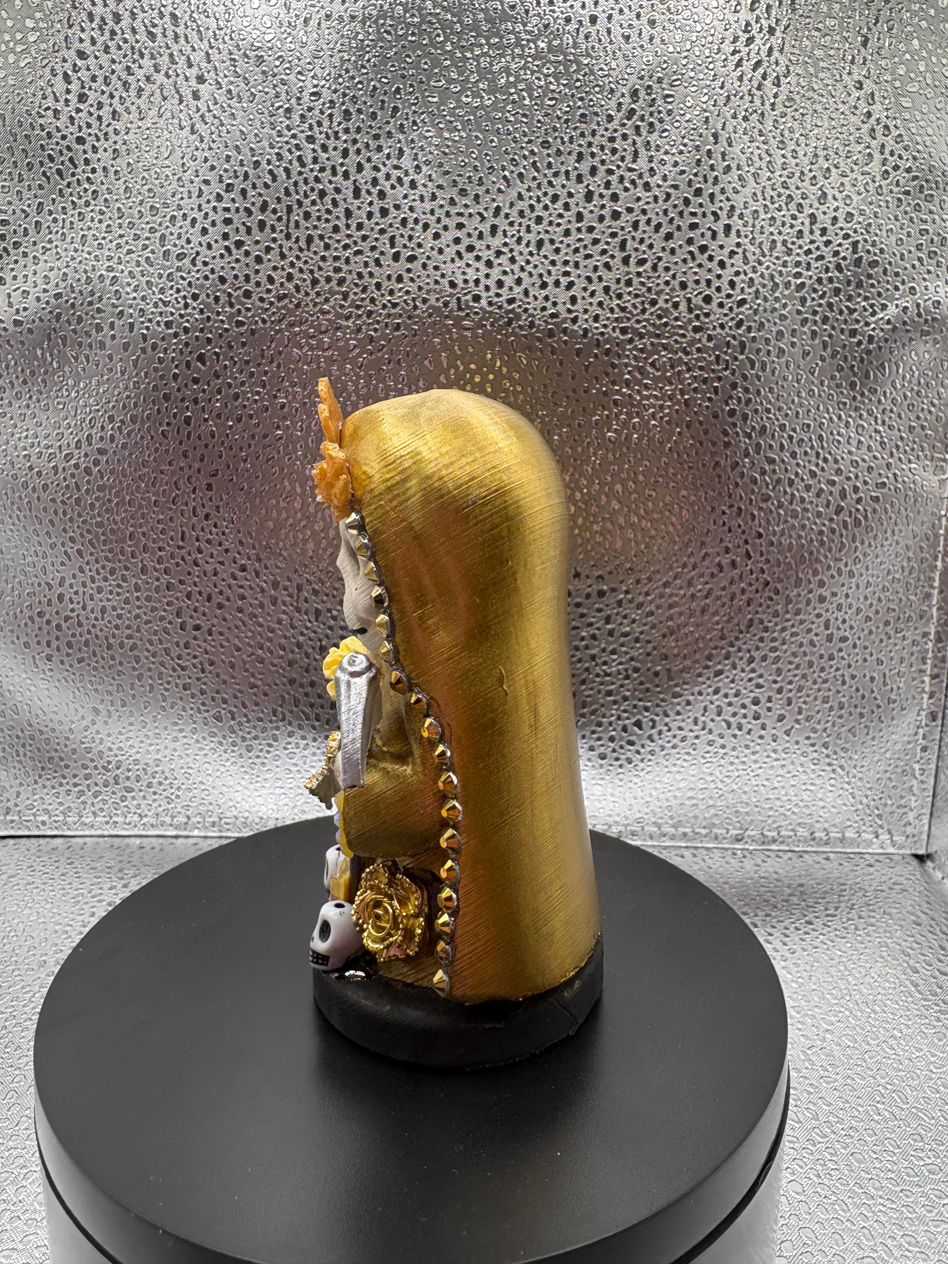 3.75" Santa Muerte Statue Gold