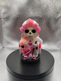 3.75" Santa Muerte Statue Pink and Pearl