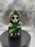 3.75" Santa Muerte Statue Emerald Green