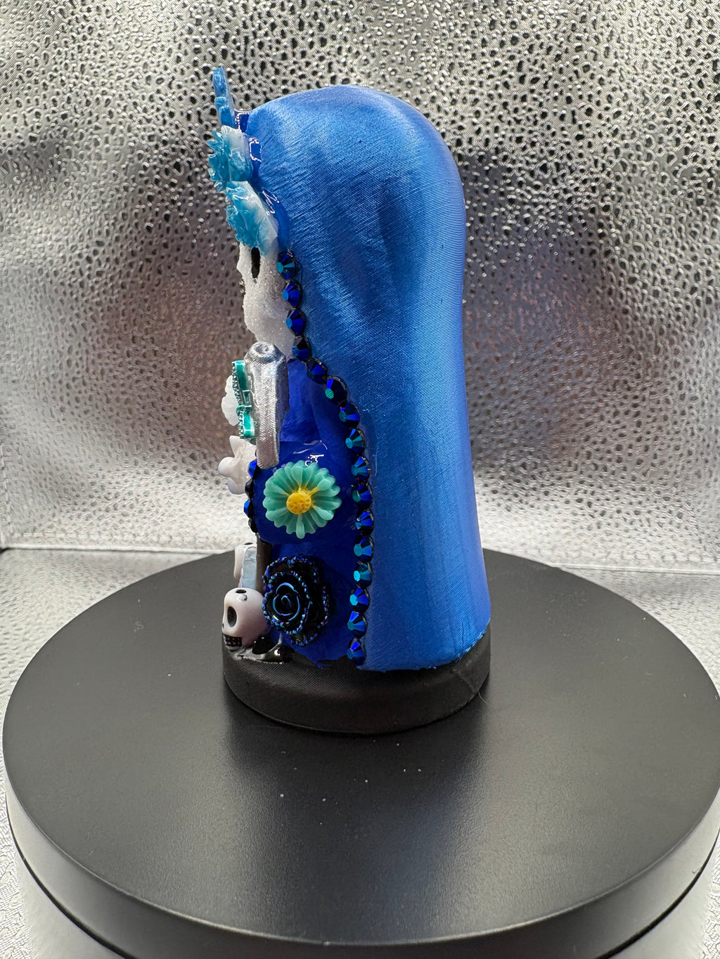 3.75" Santa Muerte Statue Blue